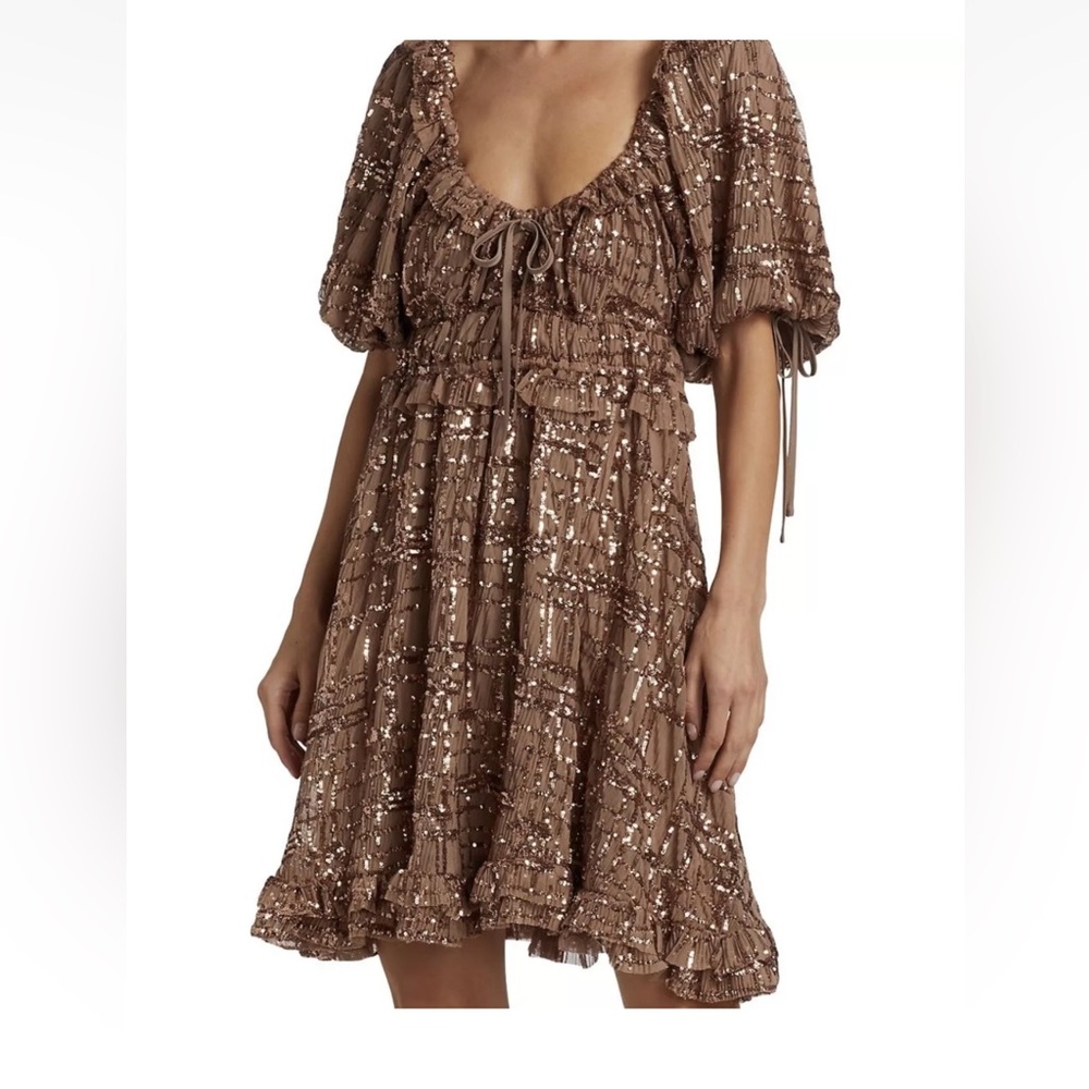 En saison brown sequin dress size XS